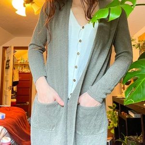j jill olive knit cardigan